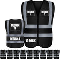 Custom Safety Vest with Logo Pockets High Visibility Reflective Vests by CustomTok