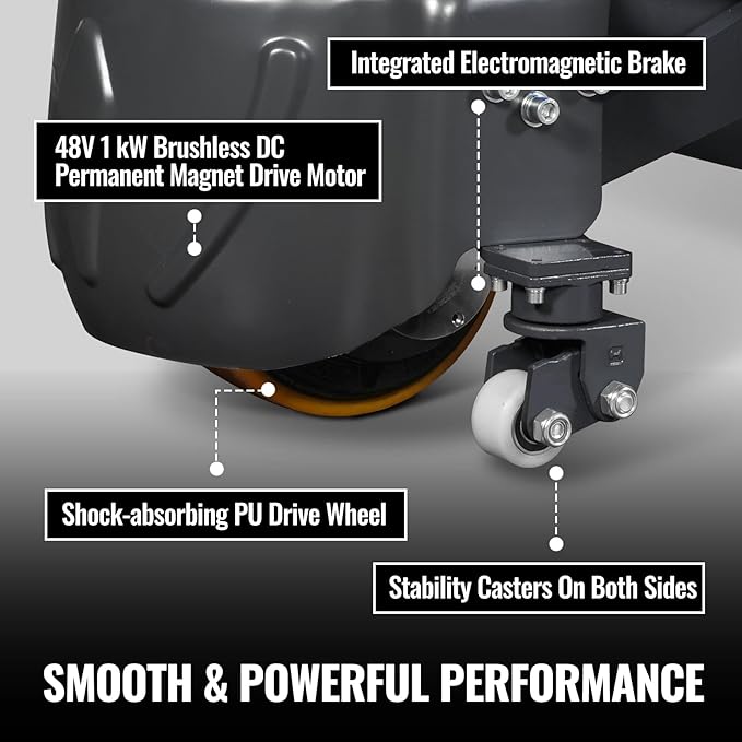 4400lbs Lithium-ion Electric Pallet Jack, 48V 50Ah Battery, Walkie Type Truck - Image 5