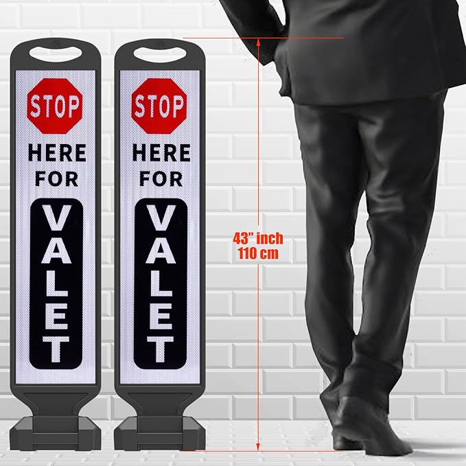 2 Pack 43" x 9.6" inch Double Sided Pedestrian Crosswalk Sign, 21.8" x 9.6" x - Image 2