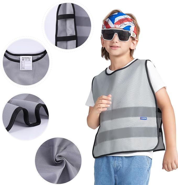 A-SAFETY Kids High Vis Reflective construction Safety vest customized LOGO - Image 5