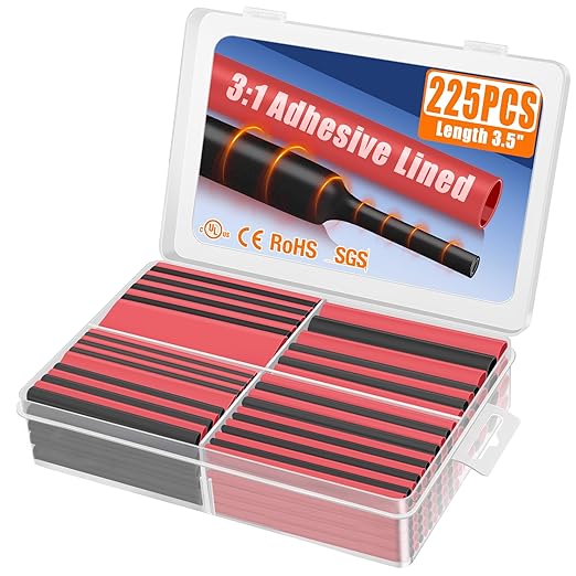 XHF UL Listed 225 Pcs Length 3.45" 3:1 Waterproof Heat Shrink Tubing Kit Marine by XHF