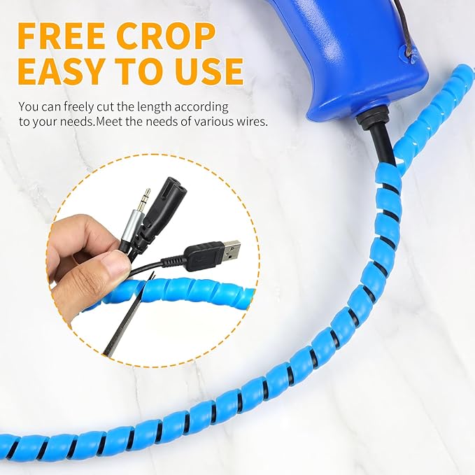 Spiral Cable Wrap, 33ft Wire Protection Sleeve Cover Cable Organizer Pipe - Image 5