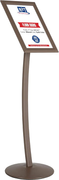 M&T Displays Curved Menu Board, 11x17 Pedestal Sign Holder Earth Color Floor by MTDisplays