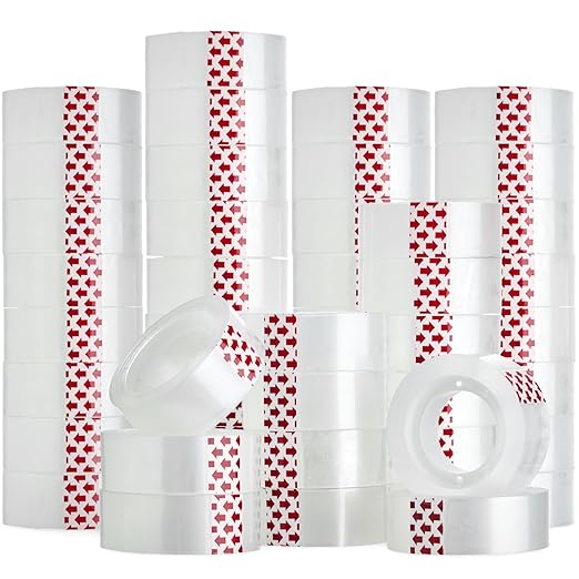 48 Rolls Clear Tape, Transparent Tape Refills by BUOFPK