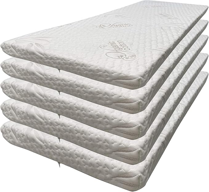 Foamma 10” x 30” x 72” High Density Foam Bunk Mattress, Organic Cotton Cover by Foamma