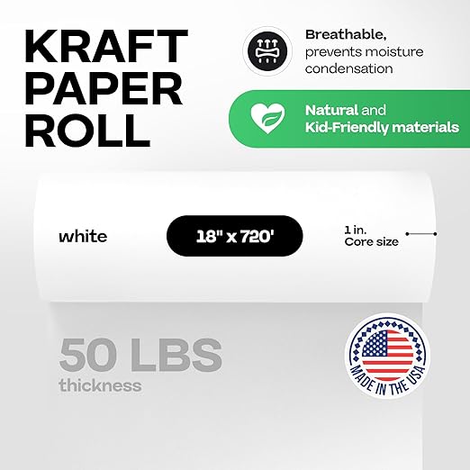 White Kraft Paper Roll 18" x 8640" - Image 2