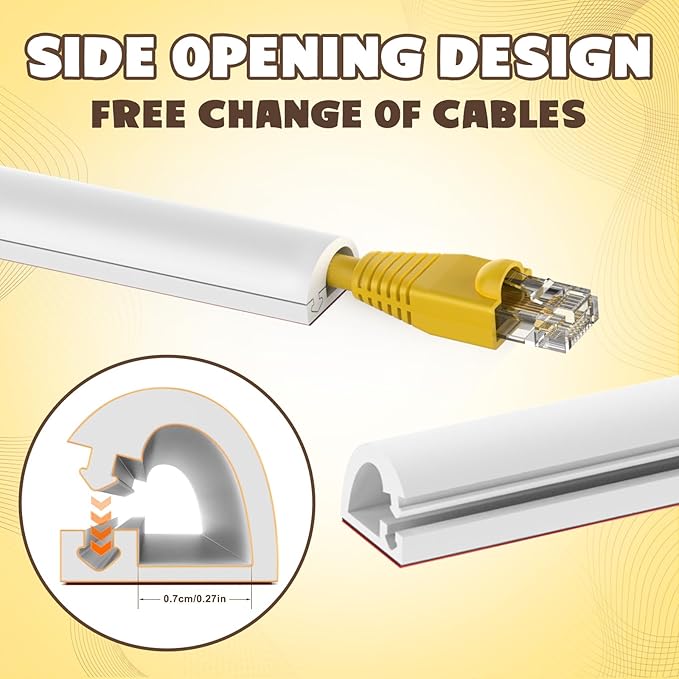 39 Inch Wall Cord Hider, Silicone Self Adhesive Cable Hider Cord Cover - Image 4