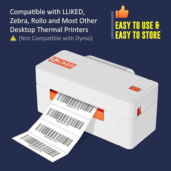 L LIKED 3" x 1" Direct Thermal Labels, Permanent Adhesive Barcode Shipping - Image 7
