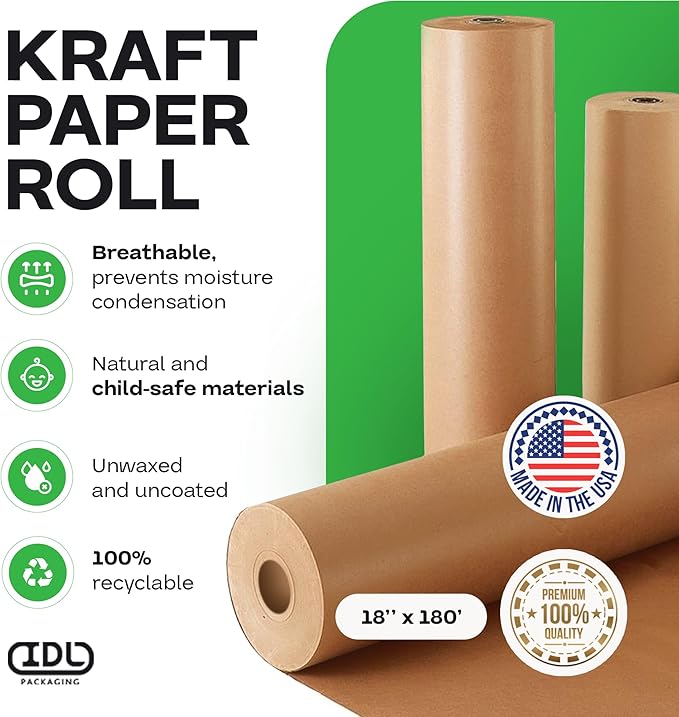 IDL Packaging 18" x 2160" Popular Pack Brown Kraft Paper Roll - Image 2