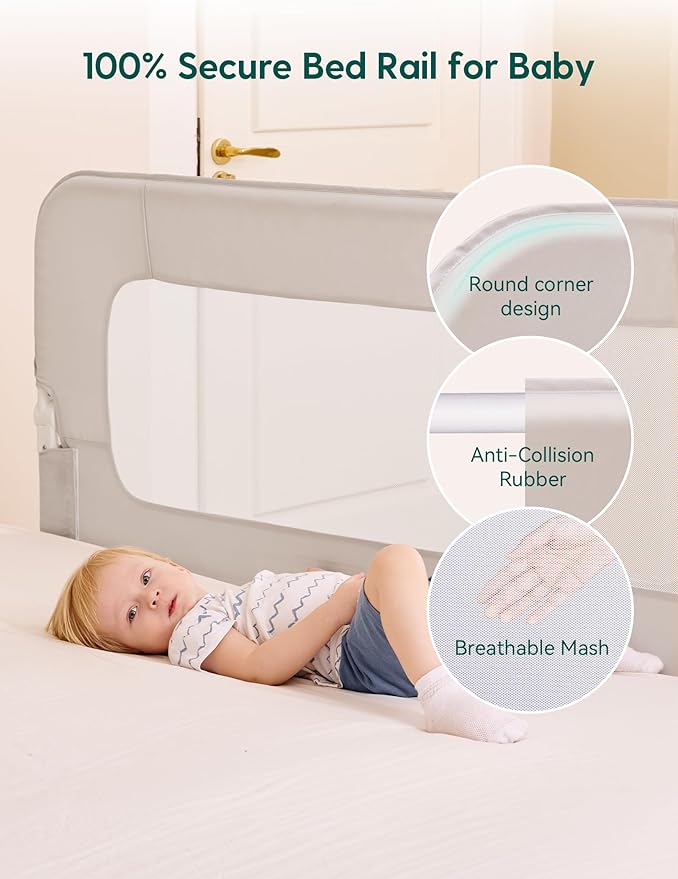 BABELIO Bed Rail for Toddlers, Baby Side Railing for Twin/Full/Queen/King Size - Image 4