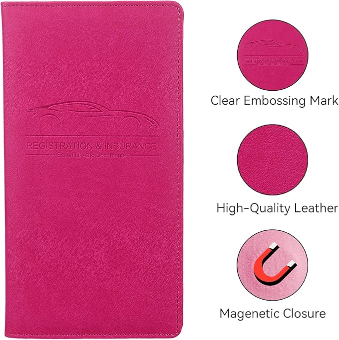 Car Registration and Insurance Holder, Premium Pu Leather Vehicle Glove Box - Image 3