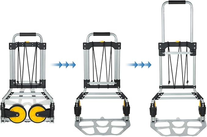 Mount-It! Folding Hand Truck and Personal Dolly, Aluminum Trolley, Heavy Duty - Image 6