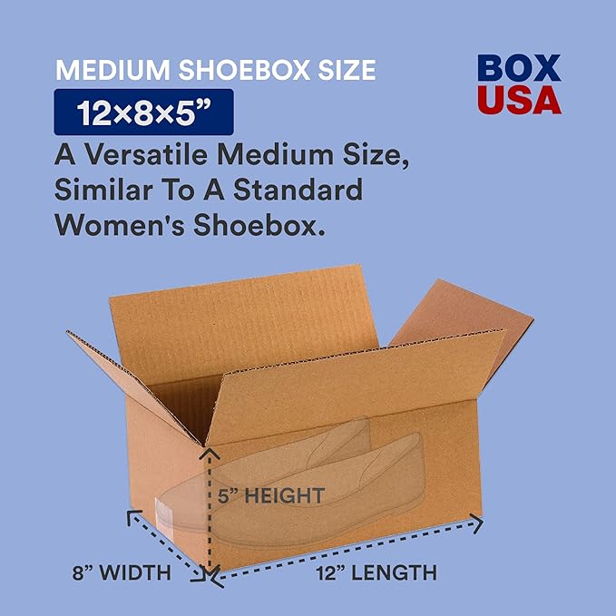 BOX USA Shipping Boxes 12"L x 8"W x 5"H, Storage Box - Image 2