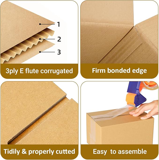 40 pack 7x5x4 inch Cardboard Box Mailers, Kraft Corrugated mailer Small - Image 4