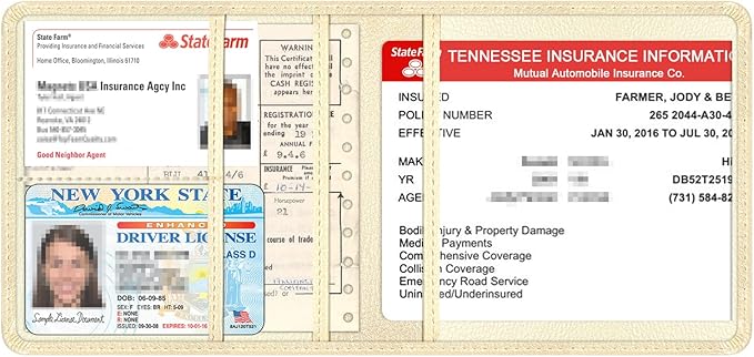 Car Insurance and Registration Holder, 5.5 x 5 Inch PU Leather Vehicle Glove - Image 3