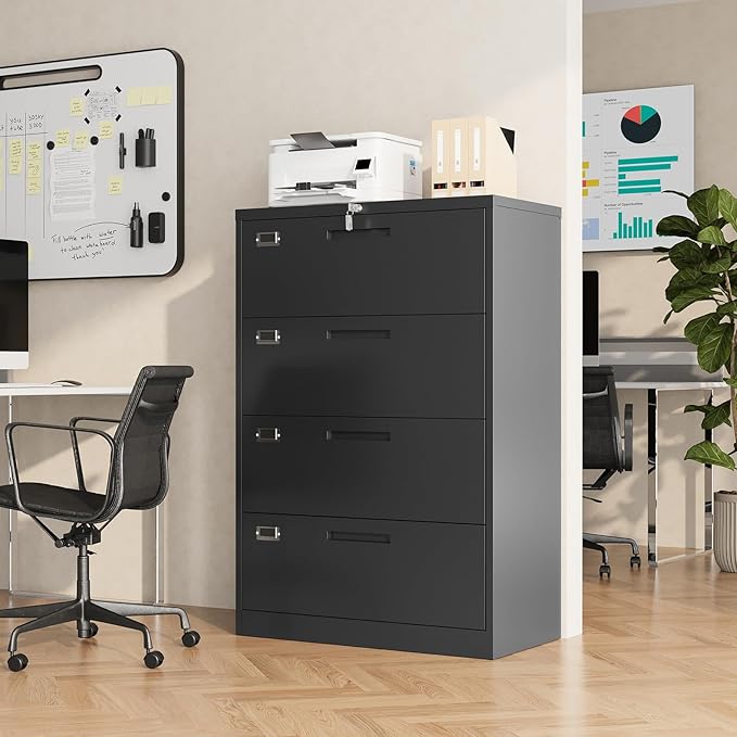 File Cabinet 4 Drawer, Lateral Filing Cabinet - Image 9