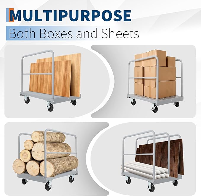 2 in 1 Steel Panel Truck Cart, 36x24 inch Flatbed - Image 7
