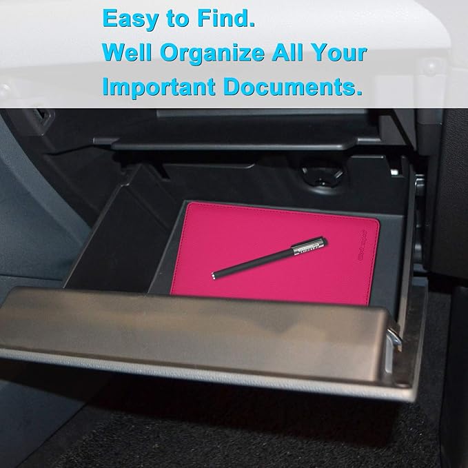Wisdompro Car Document Holder Organiser, PU Leather Vehicle Insurance and - Image 7