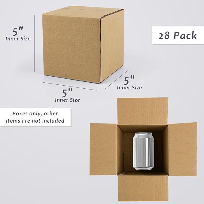 Frametory 5x5x5 Pack of 28 Corrugated Cardboard Packing Shipping Mailing Moving - Image 2