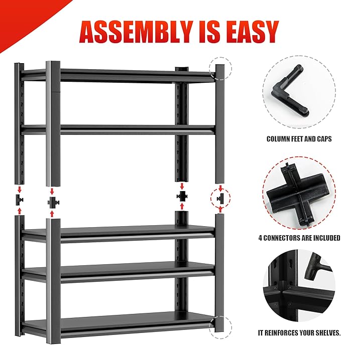 Garage Shelving Heavy Duty, 5 Tier Metal Storage Shelf Unit - Image 7