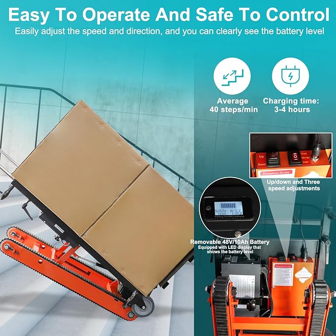 441lbs Electric Stair Climbing Hand Trucks Dolly - Image 3