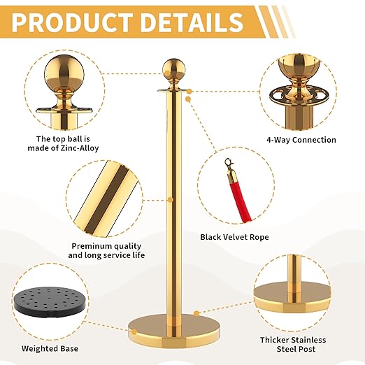 12Pcs Stainless Steel Stanchion Posts - Image 6