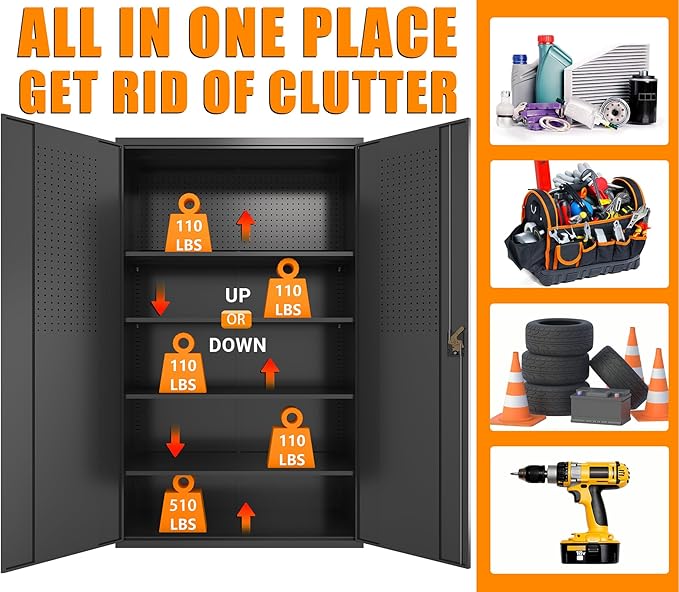 Upgraded Wide Metal Storage Cabinet - Image 3