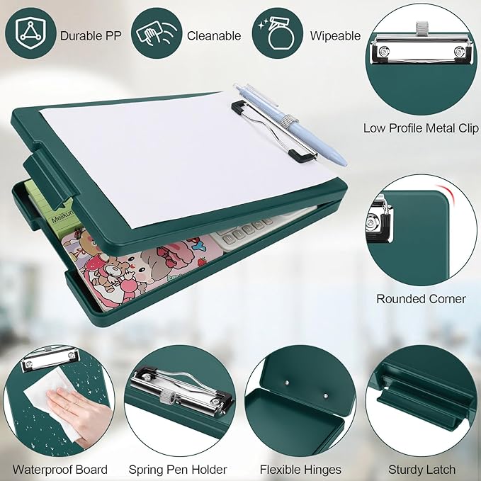 Small Clipboard with Storage, A5 Clipboards with Pen Holder, Half Letter Clip - Image 5