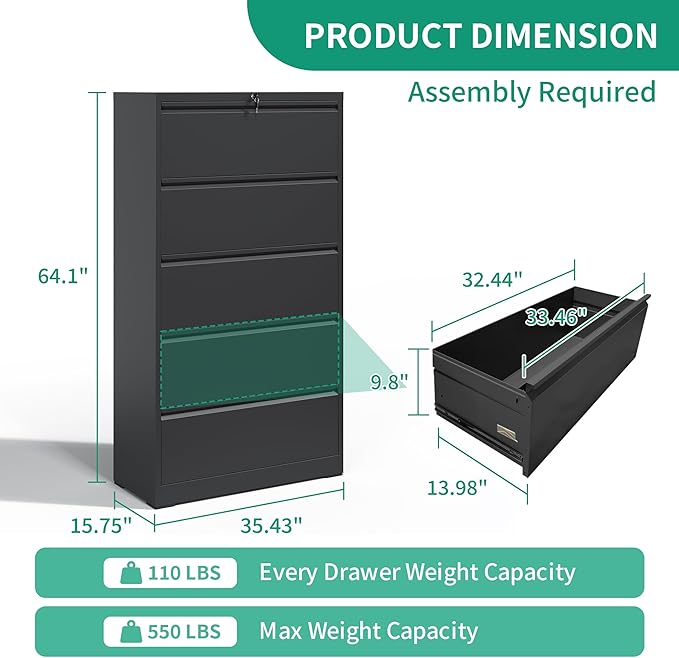 Lateral File Cabinets 5 Drawer - Image 3