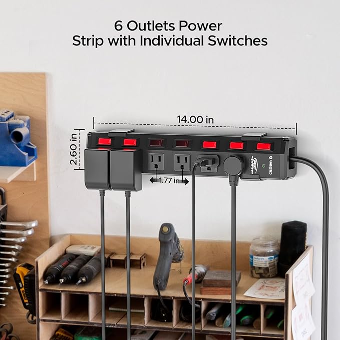 CRST 6 Outlet Metal Power Strip - Image 3