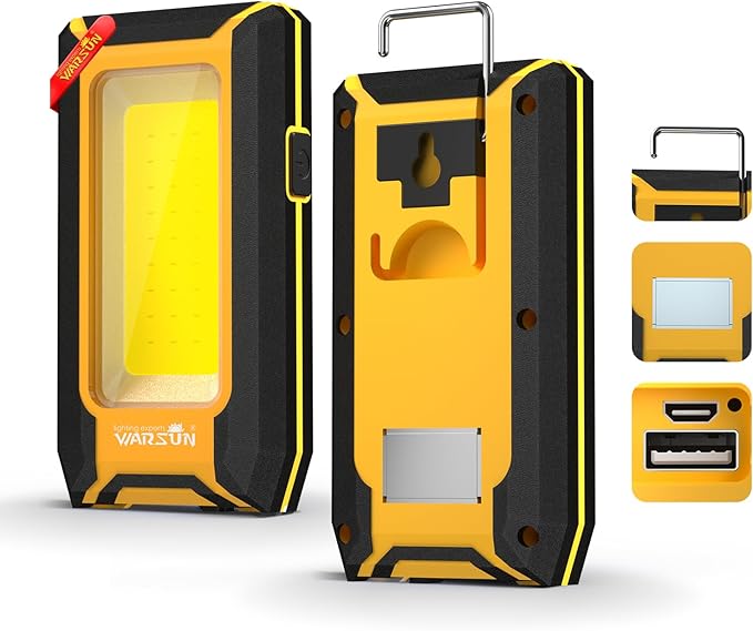 WARSUN LED Work Light Rechargeable, Magnetic COB Portable Worklights, 40w 1500 by WARSUN