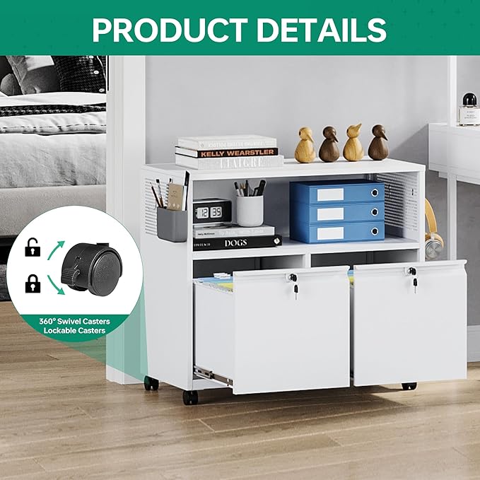 Letaya Mobile 2 Drawer File Cabinet - Image 6