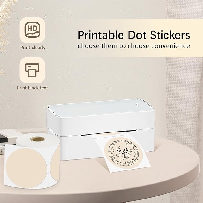 3 X 3 Inch Round Thermal Labels Circle Color Coding Labels Printable Waterproof - Image 2