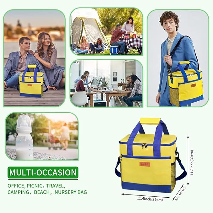Iknoe Large Cooler Bag Collapsible 24 Can Insulated Bags Leakproof Lunch Cooler - Image 4