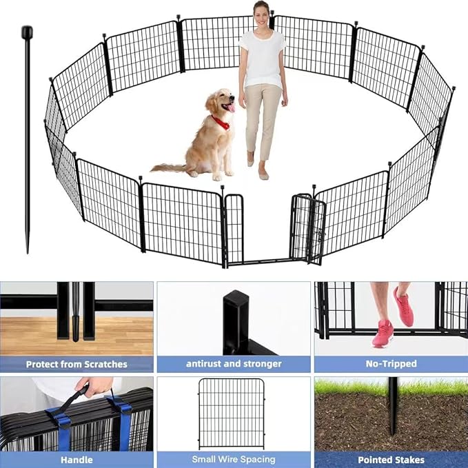 ADAVIN Garden Fence with Gate 36 in×31 Ft 14 Panels, Camping Fence, Tall Animal - Image 2