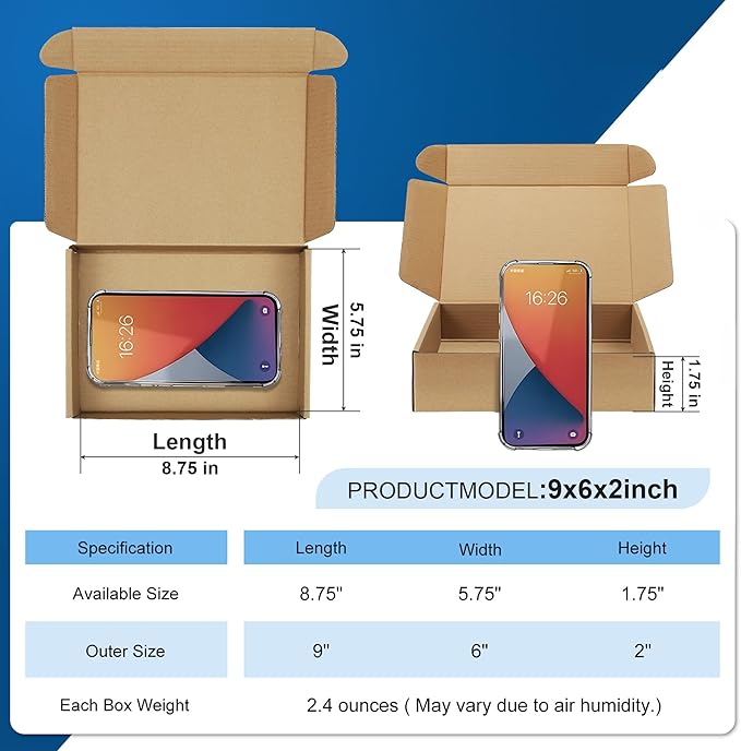 Famagic 12Pack 9x6x2 Small Shipping Boxes - Image 2