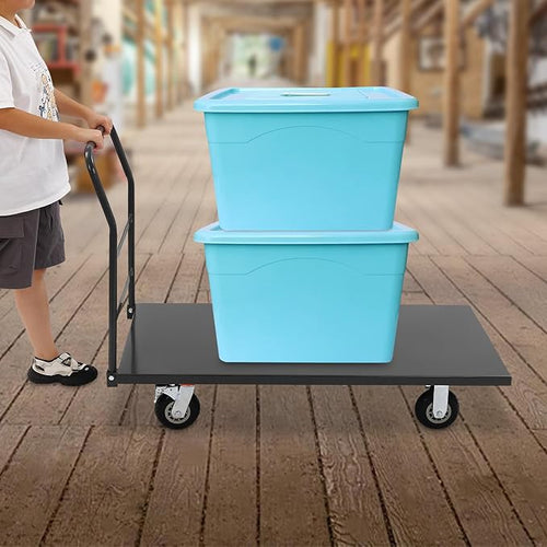 24"x49" Heavy Duty Platform Truck Cart, 2000lbs Capacity Steel Flatbed Cart - Image 2