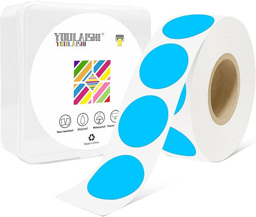 1 Inch Circle Dot Stickers 1000 PCS Color Coding Thermal Labels Dots Writable by YOULAISHI