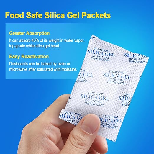 Moisture Absorbers – 100 Gram 12 Packs Silica Gel Packets, Desiccant Packs - Image 2