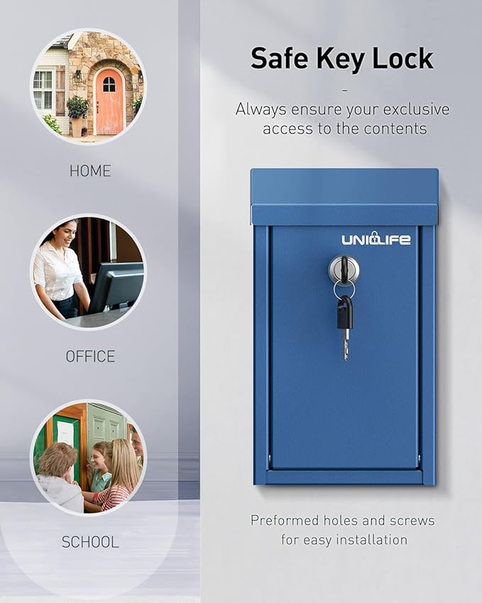 Uniclife Key Drop Box for Outside, Safe Suggestion Boxes, Wall Mounted Mailbox - Image 6