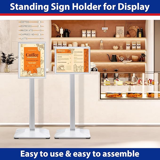 Pedestal Sign holder Stand 8.5x11inch Adjustable Standing Floor Sign Stand - Image 8