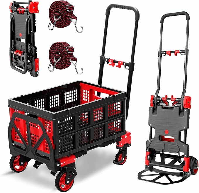2 in 1 Hand Truck Dolly Foldable, 330LB Folding Hand Truck Heavy Duty Carrying by Unknown