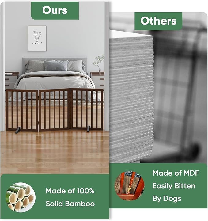 Dog Gates for Doorways, Freestanding Dog Gate Indoor, Foldable Pet Gates for - Image 5