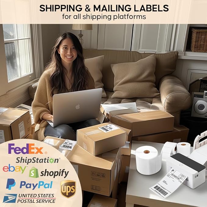 4 Rolls of SL450 4x6 Shipping Label Support Arkscan Label Printers, Compatible - Image 4