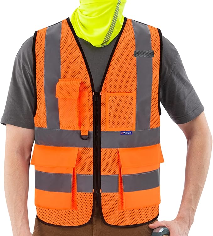 A-SAFETY High Visibility Mesh Safety Reflective Vest by A-SAFETY