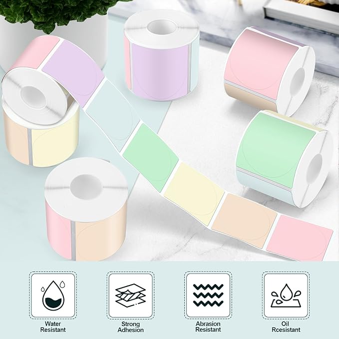 Ctosree 500 Pcs/ 1 Roll Thermal Sticker Labels Self Adhesive Direct Thermal - Image 6
