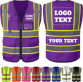 Custom Safety Vest with Logo Personalized High Visibility Vest Reflective by PFTPOW