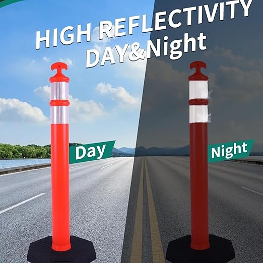 3PACK BESEA Traffic Delineator Cone 45”High Orange Traffic Safety Delineator - Image 6