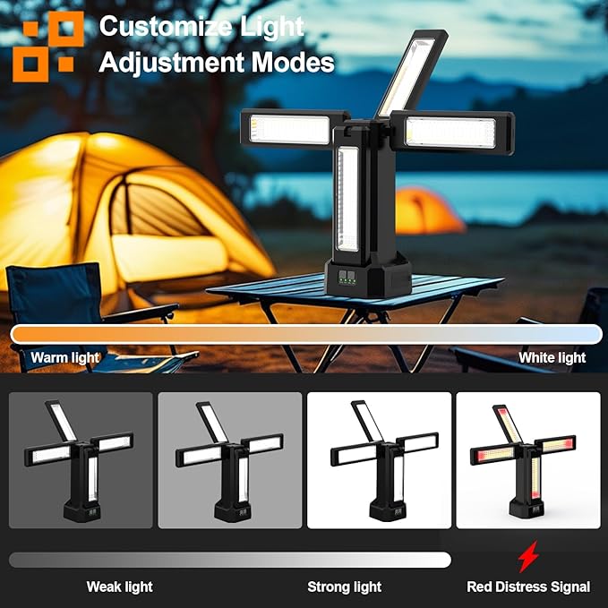 13200mAh Rechargeable Solar Work Light - Image 4