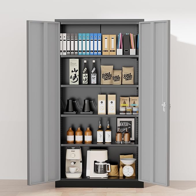 Greenvelly Metal Storage Cabinet, Lockable Steel Cabinet - Image 8